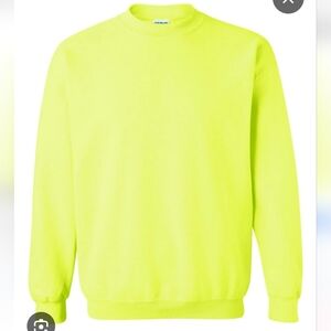 👷‍♀️ Neon Gildan Crewneck Fleece-Lined Sweatshirt